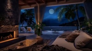 Релакс на ночь для сна,Уютный домик релакс, камин море, глубокий сон