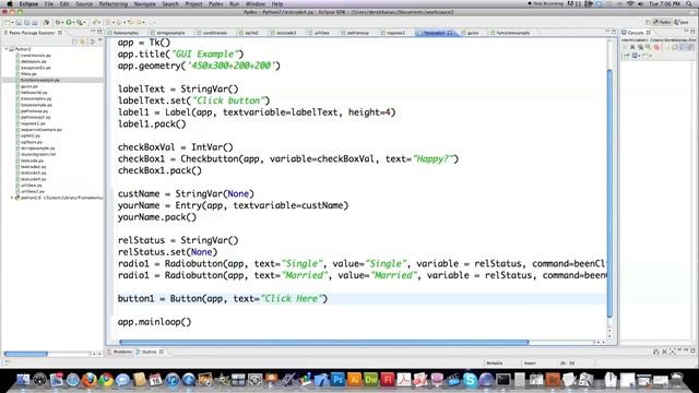 Python 2.7 Tutorial Pt 15 Tkinter GUI