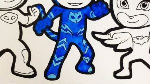 PJ MASKS Drawing Coloring Pages for Kids . Draw and Paint Catboy Owlette Gekko | Tim Tim TV