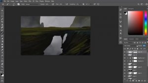 Concept Art Stone Bridge Digital Painting Process