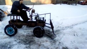 минитрактор с двигателем альфа испытание отвала