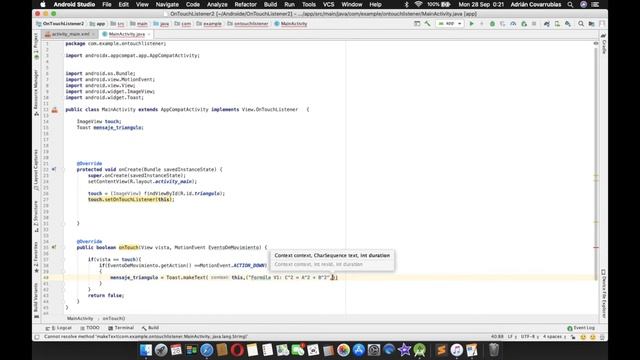 OnTouchListener | Android Studio смотреть онлайн