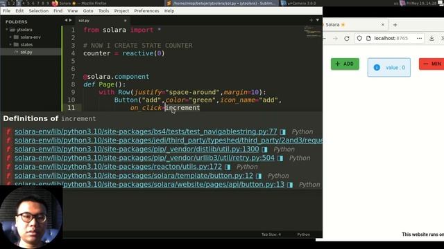 Solara Tutorial - Install And Create Simple Counter Application