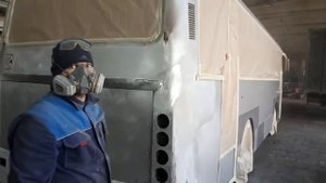 Покраска автобуса за 2 дня ( день первый)