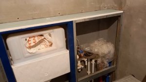 Обшивка инсталяции влагостойким  гипсокартоном.