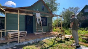 Строим навес для веранды на старой даче своими руками. DIY