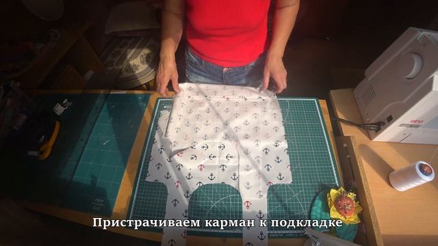 Пляжная сумка в морском стиле. Ещё одна выкройка, очень простая модель