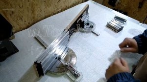 Угловой скользящий упор, транспортир с дублирующим ползуном для шины.