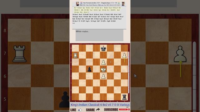 Tata Steel Chess Tournament 2023 - Round 8 || Jorden van Foreest vs Arjun Erigaisi