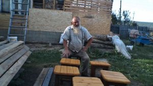 Еще один способ заработка в деревне, на примере изготовления нижне-шкафтинских табуреток.