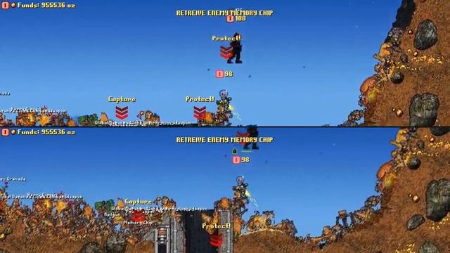 Cortex Command multiplayer split screen gameplay with mods HD смотреть онлайн