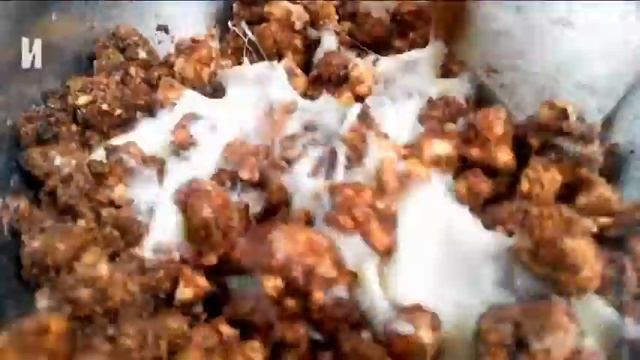 Сладкая шоколадная колбаска из печенья и какао со сгущенкой и с орехами для детей и сладкоежек