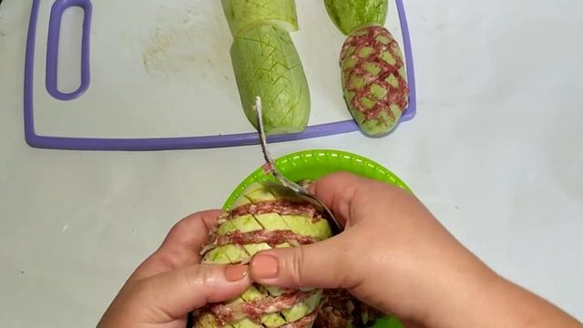 Так Кабачки Вы Ещё Не Готовили! Нарезаем Кабачок Ромбиком!