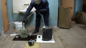 Перекачивание кислоты из 20-40 л канистры устройством АУНЖ-2К