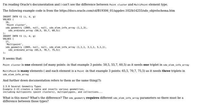 GIS: Oracle spatial: Point cluster vs MultiPoint? смотреть онлайн