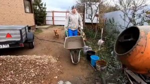 Фрагмент заливки отмостка