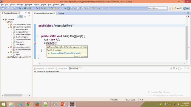 Core java Basic Concepts - public,Private and proteced