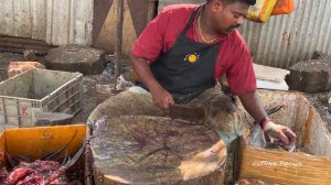 BLUE MARLIN FISH HEAD CUTTING BY SPEED SELVAM | HD VIDEO | IN KASIMEDU | CUTTING FOCUS 🔪