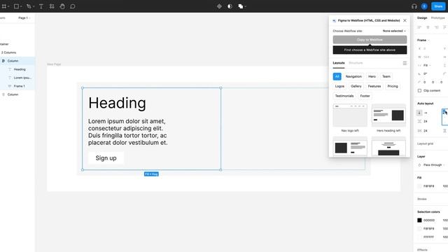 Webflow Labs introduces the Figma to Webflow plugin