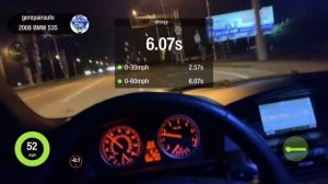 Разгон до 100 км BMW 535i E60 2008 N54