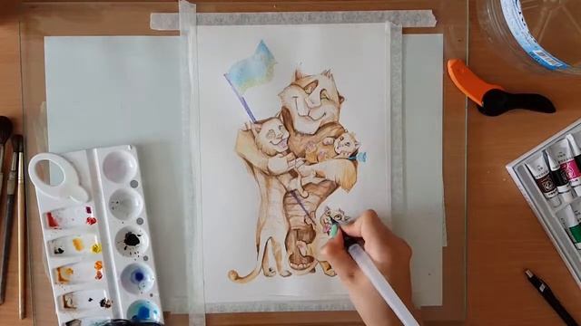 SPEEDPAINT . Семья тигров смотреть онлайн