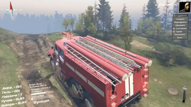 [МОДООБЗОР]SpinTires УРАЛ Пожарный #3
