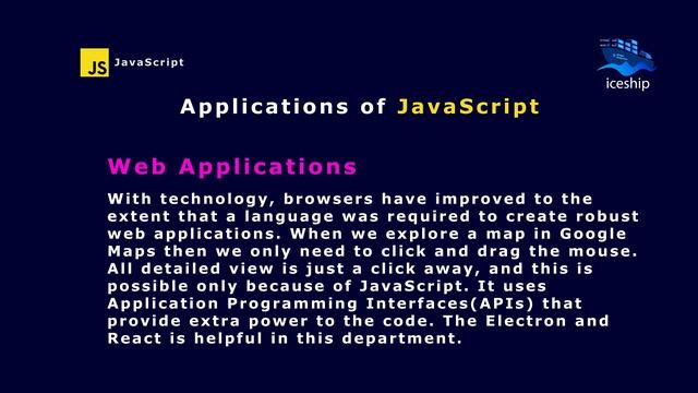 What is JavaScript | Introduction To JavaScript | iceship | Modern Technologies & Programming