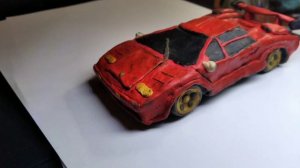 Ламборгини Каунтач из пластилина (старая поделка)