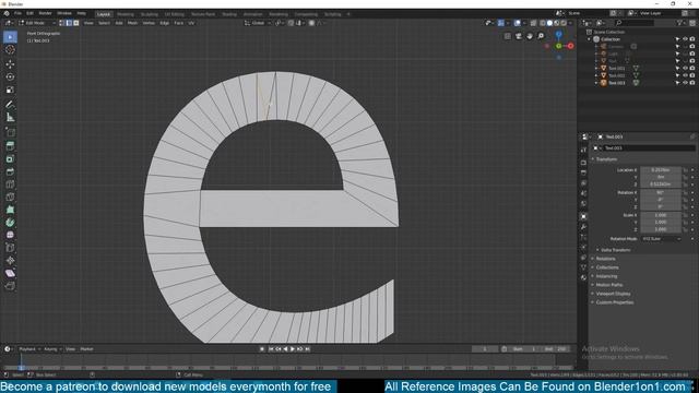 how to get clean quads for text meshes in blender tutorial смотреть онлайн