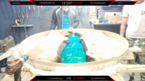 Круглый стол из эпоксидной смолы и слэбов - Стрим (день 1й, Timelapse)