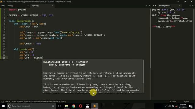 Creating vertical scrolling background | Aeroblasters PART 2 | python gamedev | #pyguru