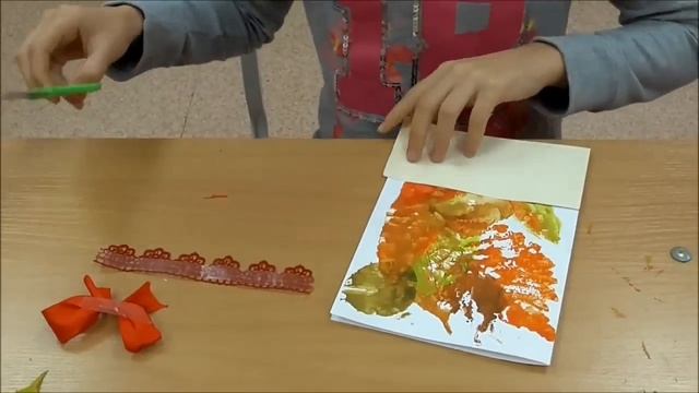 Осенние открытки в технике монотипия/Autumn card technique monotype смотреть онлайн