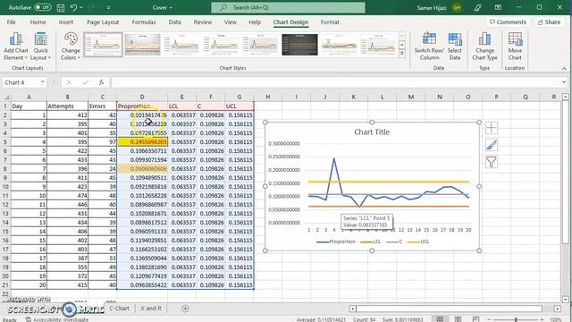SPC (Statistical Process Control) Run Chart in MS Excel 365 смотреть онлайн