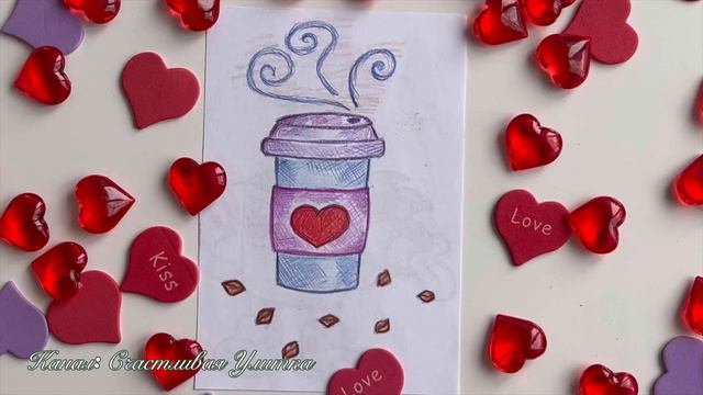 21 ВАЛЕНТИНКА КАРАНДАШАМИ // РИСОВАНИЕ ДЛЯ ДЕТЕЙ