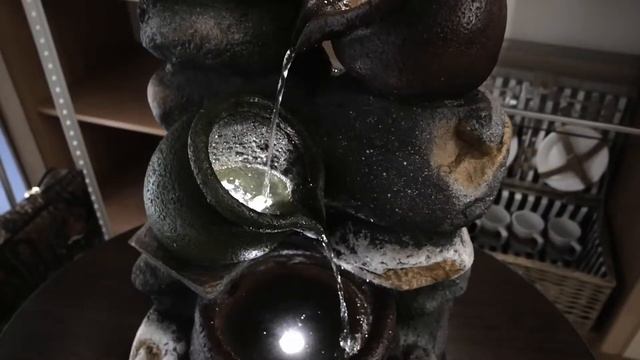 Садовый фонтан "Кувшины" с подсветкой