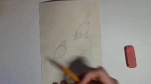 Как нарисовать открытку с птичками в старинном стиле. Часть 2 | Ярмарка Мастеров