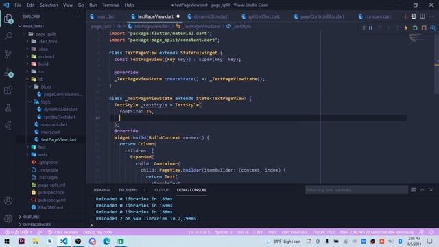 Flutter - How to split a long text into multiple pieces/pages ?