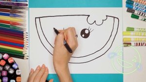 Как нарисовать Милый Арбуз ✨ Простые рисунки ✨ Уроки рисования для детей ✨