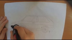 Как нарисовать машину ВАЗ 2108.