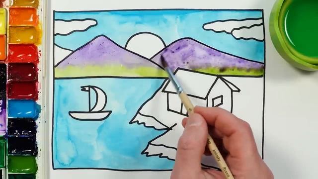 Рисуем фломастерами. Простой милый рисунок. Рисование для детей