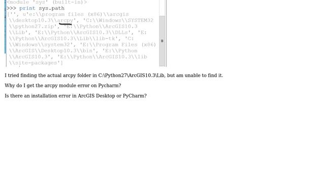 GIS: ArcPy module not found in PyCharm? смотреть онлайн