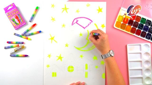 Рисуем новогодний пейзаж! смотреть онлайн