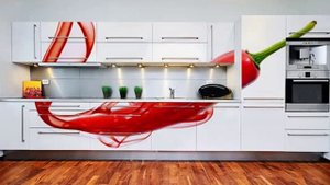 Фотообои на кухне  Кухня с фотообоями