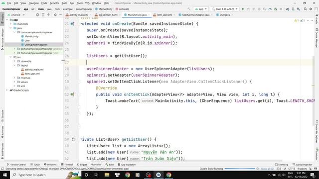 Custom Spinner in Android