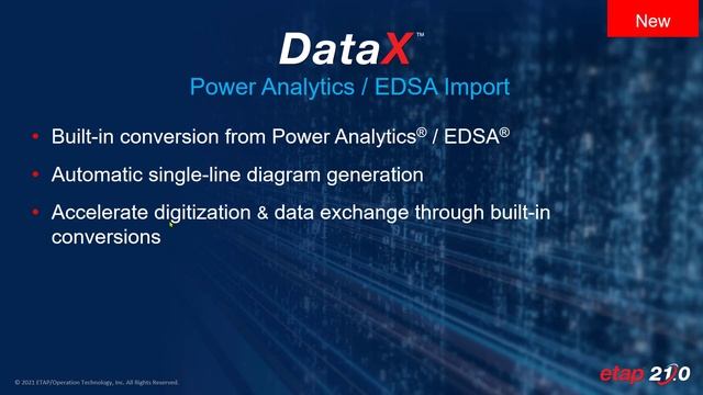 ETAP DataX - New features & Capabilities in ETAP 21 Release