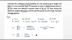 constant head permeability | Numerical on Permeability of Soil| Discharge & Seepage velocity of soi