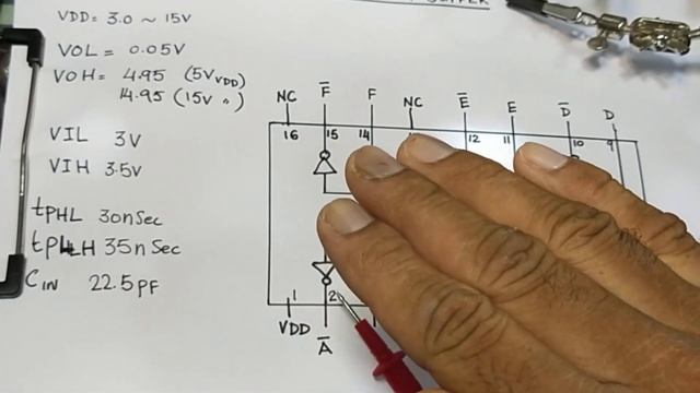 {456} CD4049 Hex Inverting Buffer. Function, PinOut, Test, How To Test Inverter Buffer CD4049