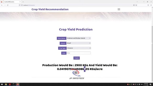 A Machine Learning-based Approach for Crop Yield Prediction and Fertilizer Recommendation | Python