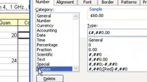 Microsoft Office Excel 2003 Create a custom number format