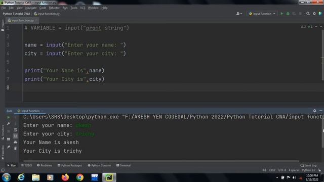 INPUT function in Python in Tamil |Python for 12th CS | Python for beginners in tamil #pythontamil